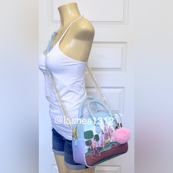 LOUNGEFLY Disney Sleeping Beauty Aurora Castle Satchel Purse – Blue - Picture 7 of 8